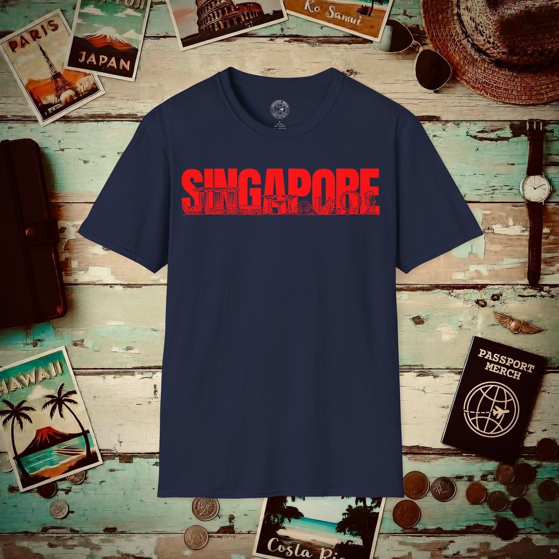 Singapore Monochrome Memories T-Shirt Navy / S