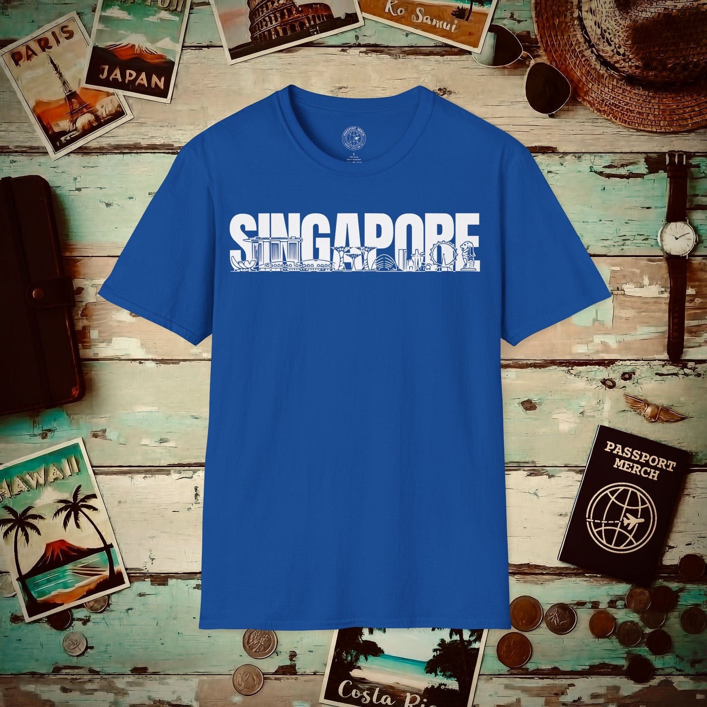Singapore Monochrome Memories T-Shirt Royal / S