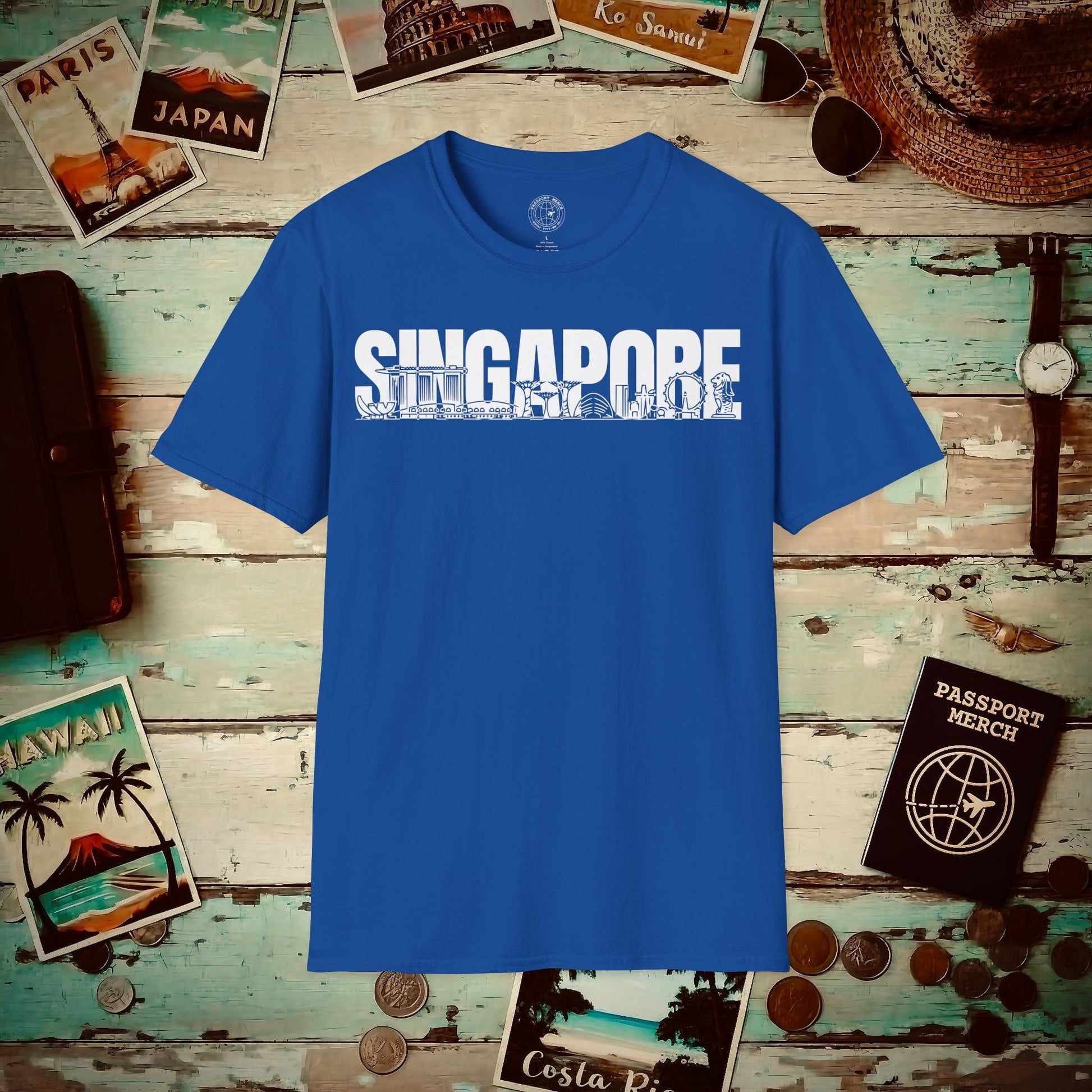 Singapore Monochrome Memories T-Shirt Royal / S