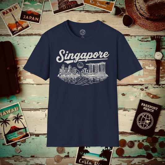 Singapore Vintage Monochrome T-Shirt Navy / S