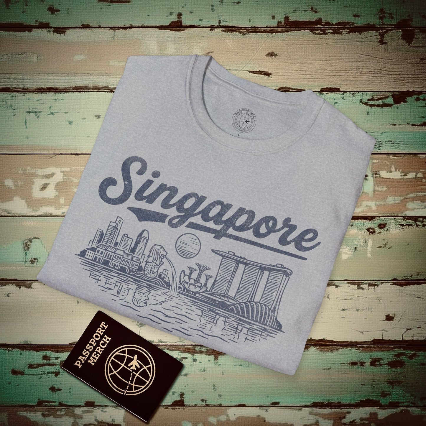 Singapore Vintage Monochrome T-Shirt Sport Grey / S