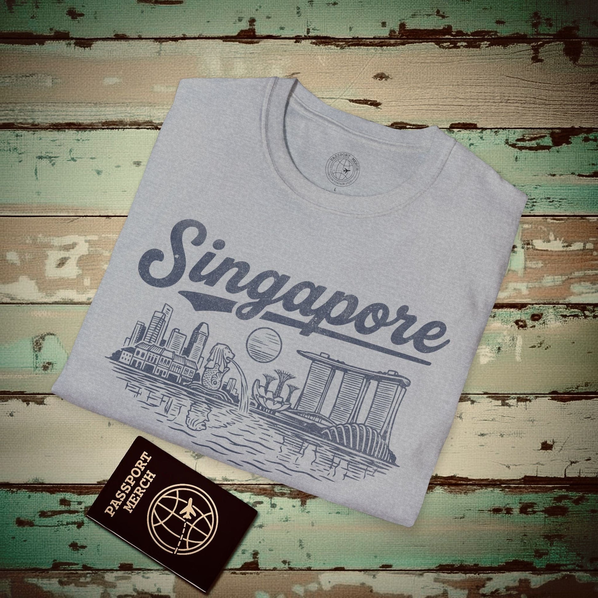 Singapore Vintage Monochrome T-Shirt Sport Grey / S