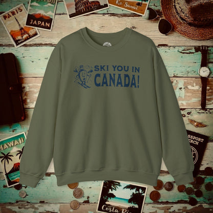Ski You In Canada! Crewneck Military Green / S