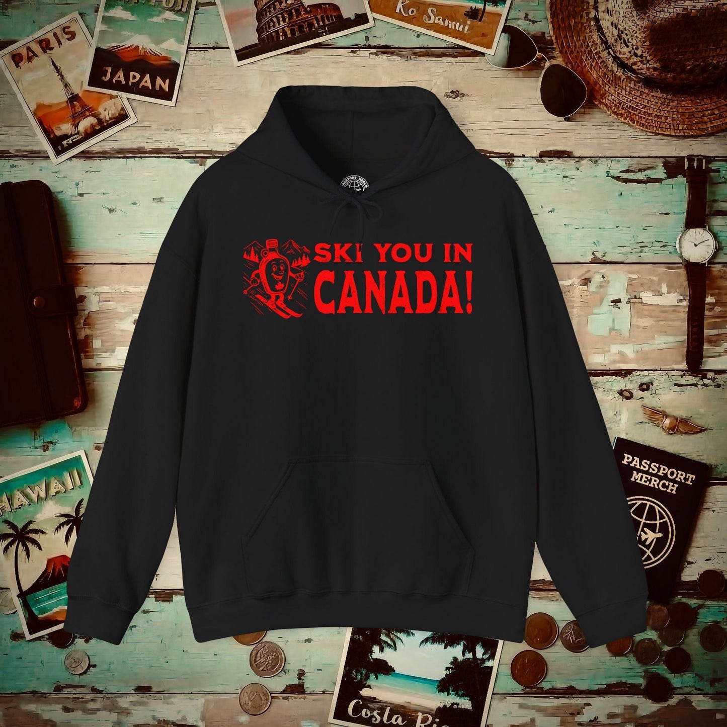 Ski You In Canada! Hoodie Black / S