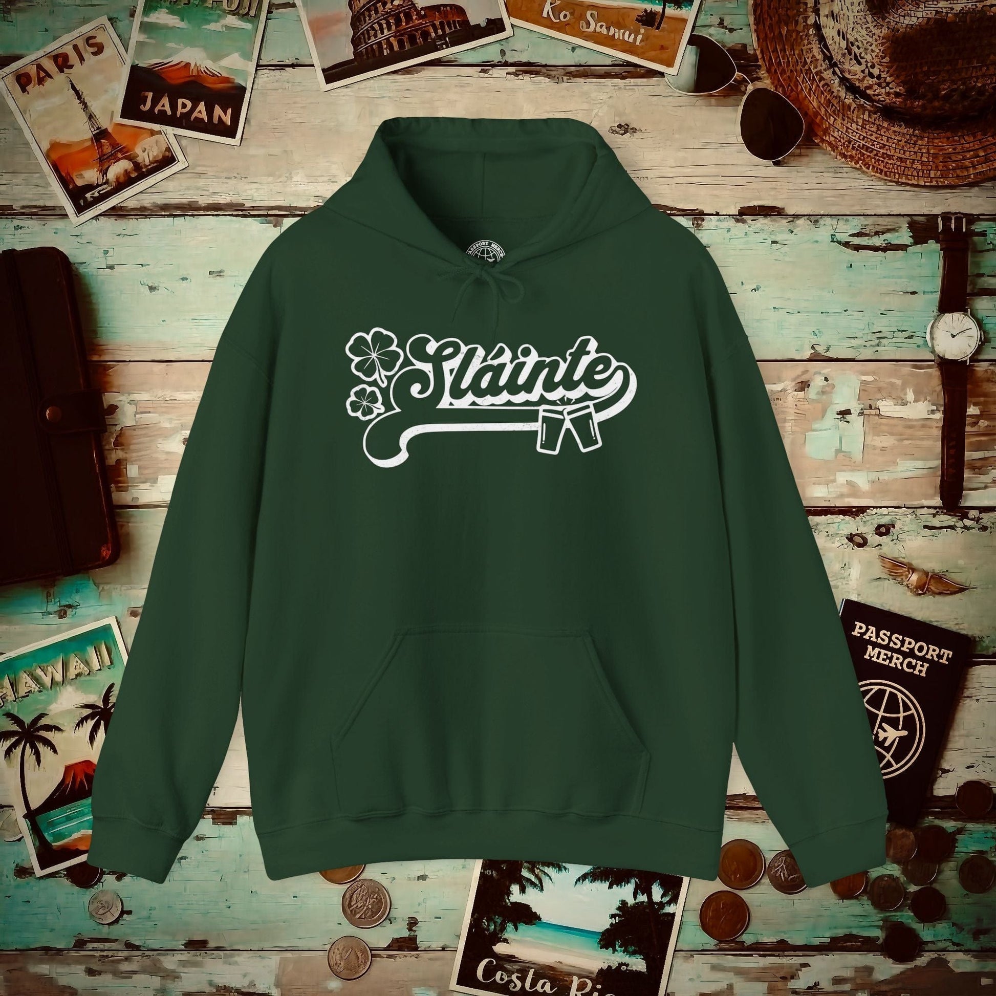 Sláinte, Ireland Hoodie Forest Green / S