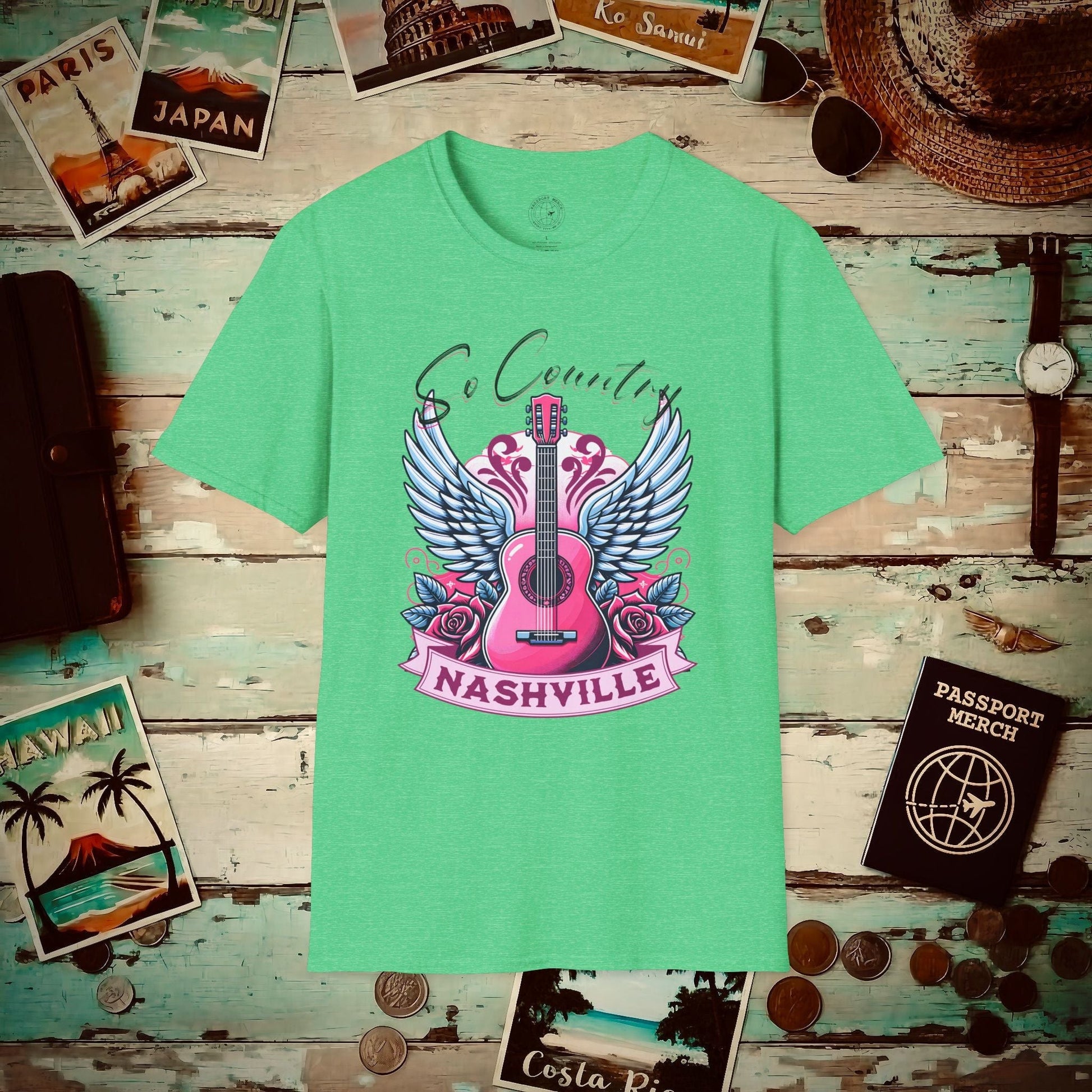 So Country, Nashville Tennessee T-Shirt Heather Irish Green / S