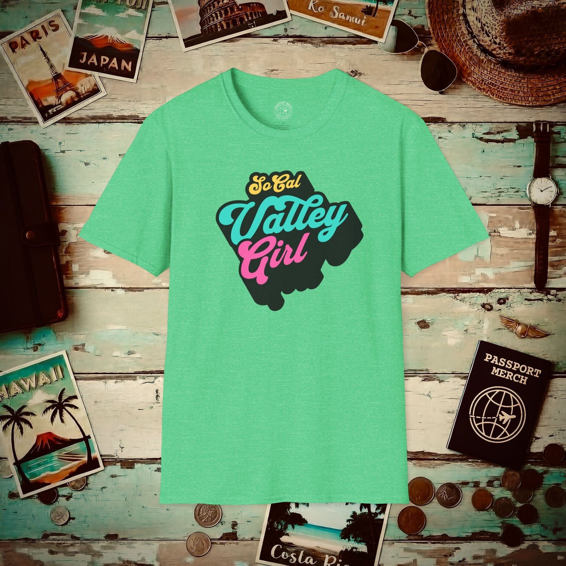 SoCal Valley Girl, California T-Shirt Heather Irish Green / S