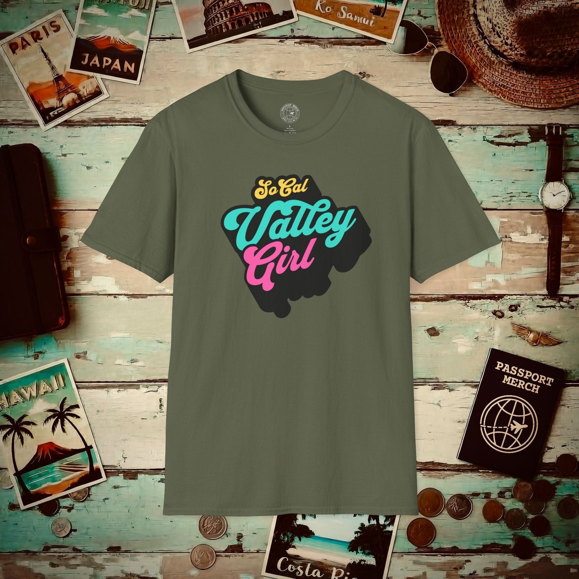 SoCal Valley Girl, California T-Shirt Military Green / S