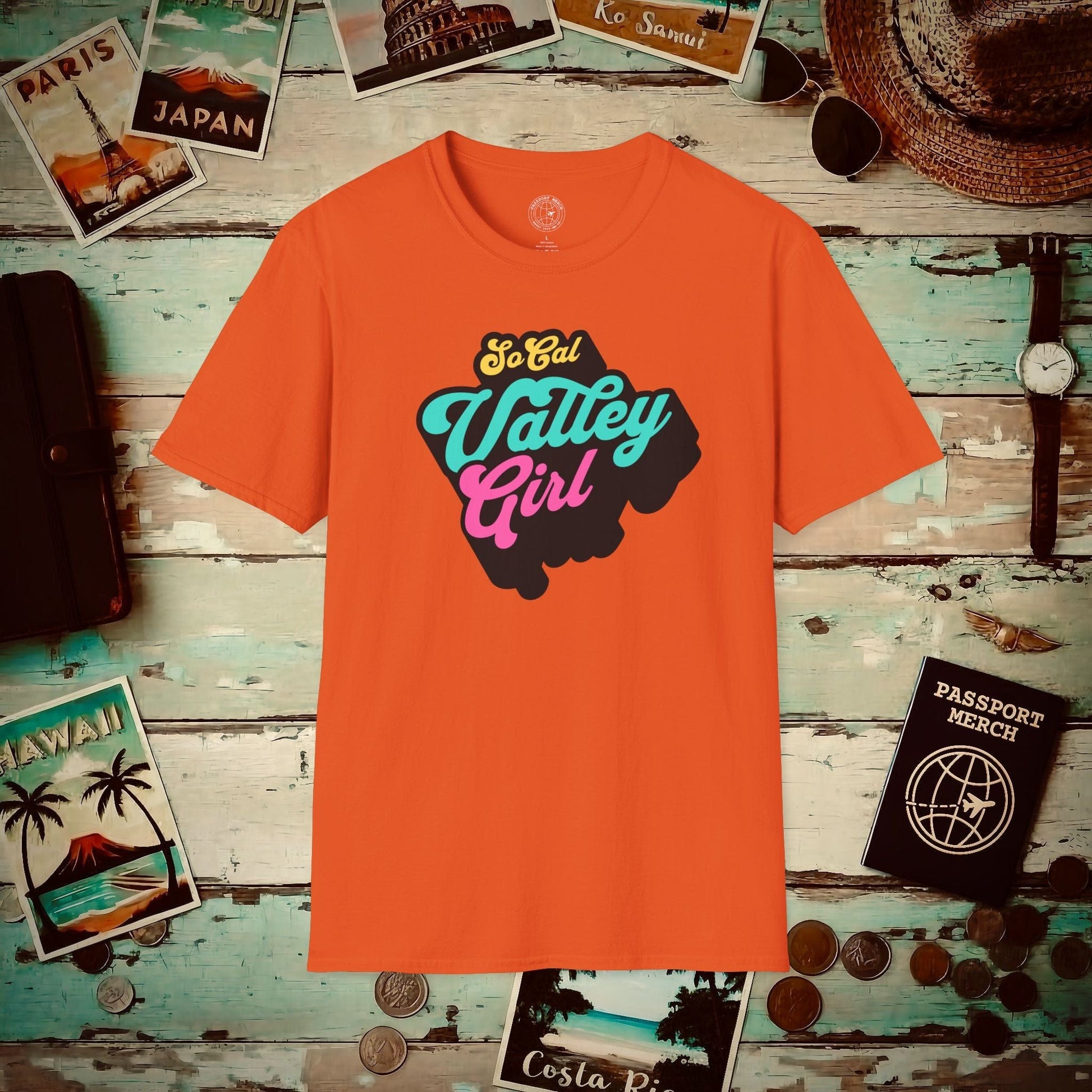 SoCal Valley Girl, California T-Shirt Orange / S