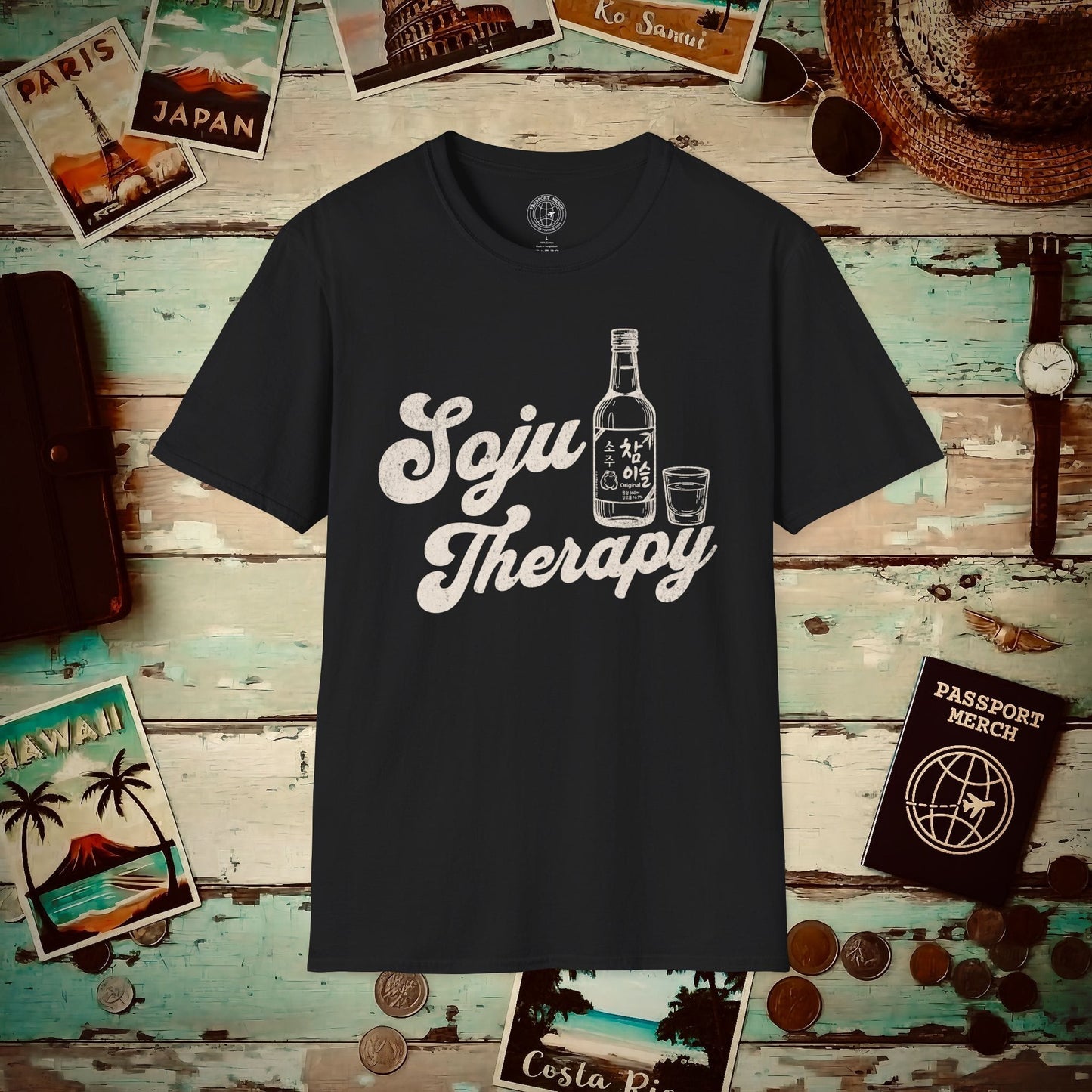 Soju Therapy, Korea T-Shirt Black / S