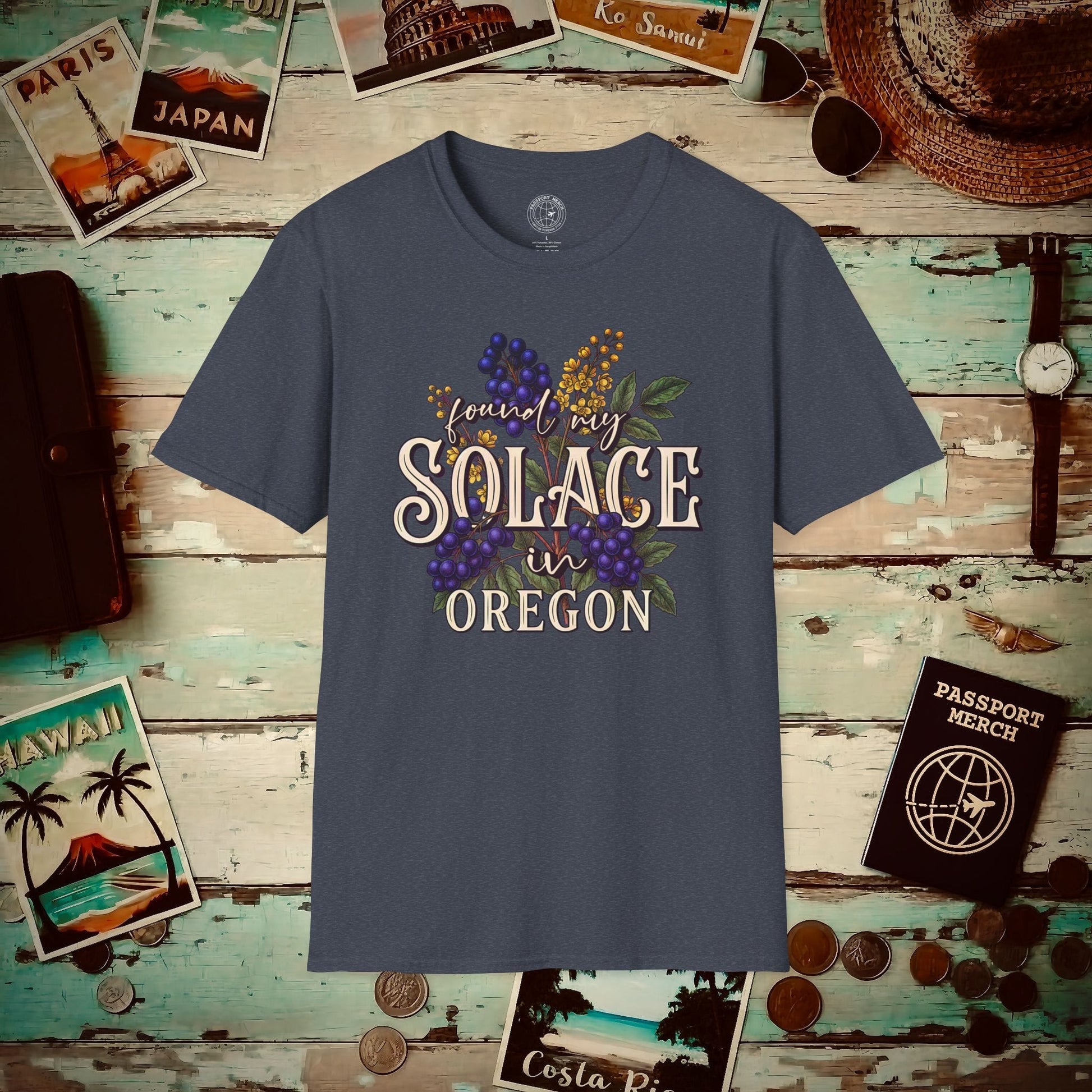 Solace in Oregon T-Shirt Heather Navy / S