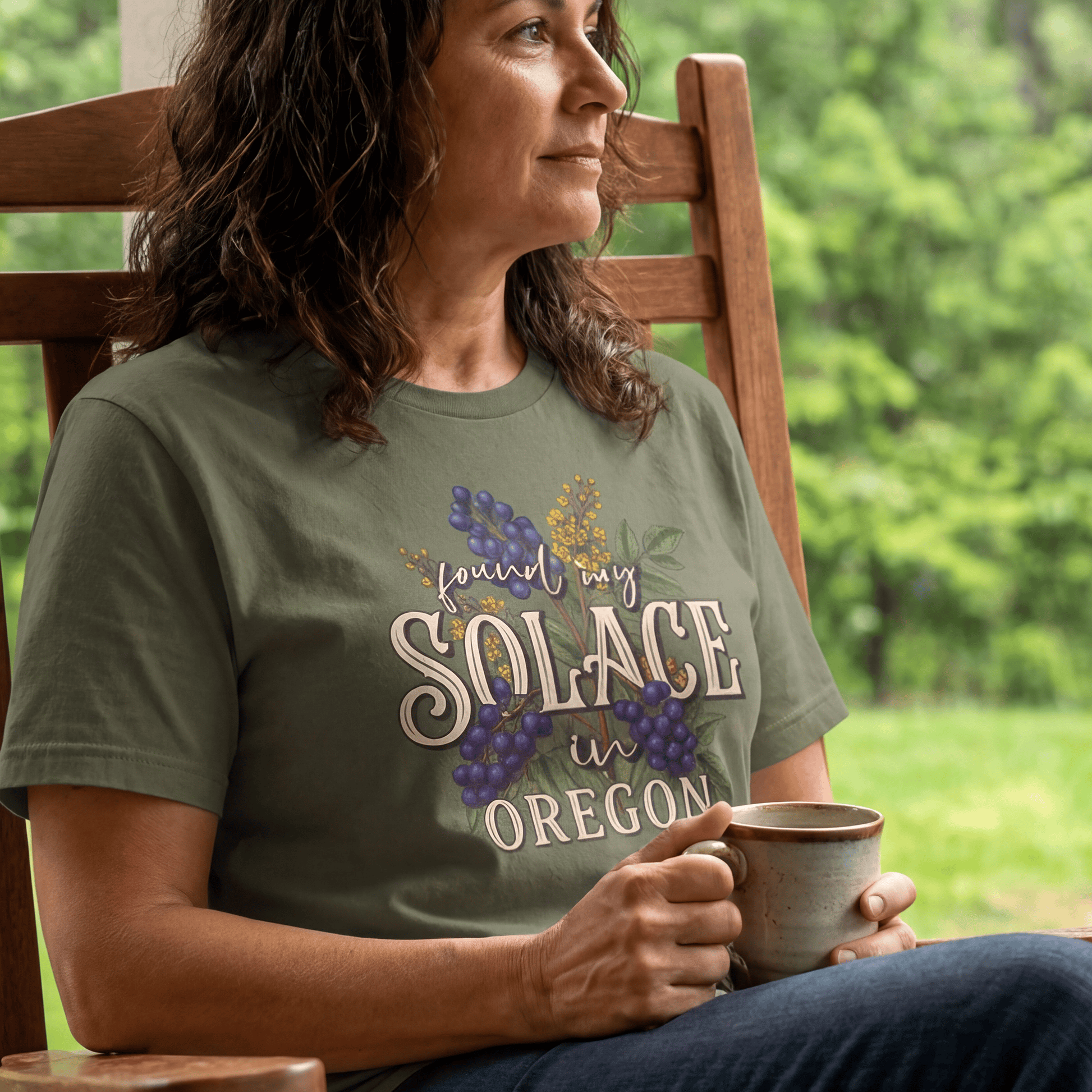 Solace in Oregon T-Shirt Military Green / S