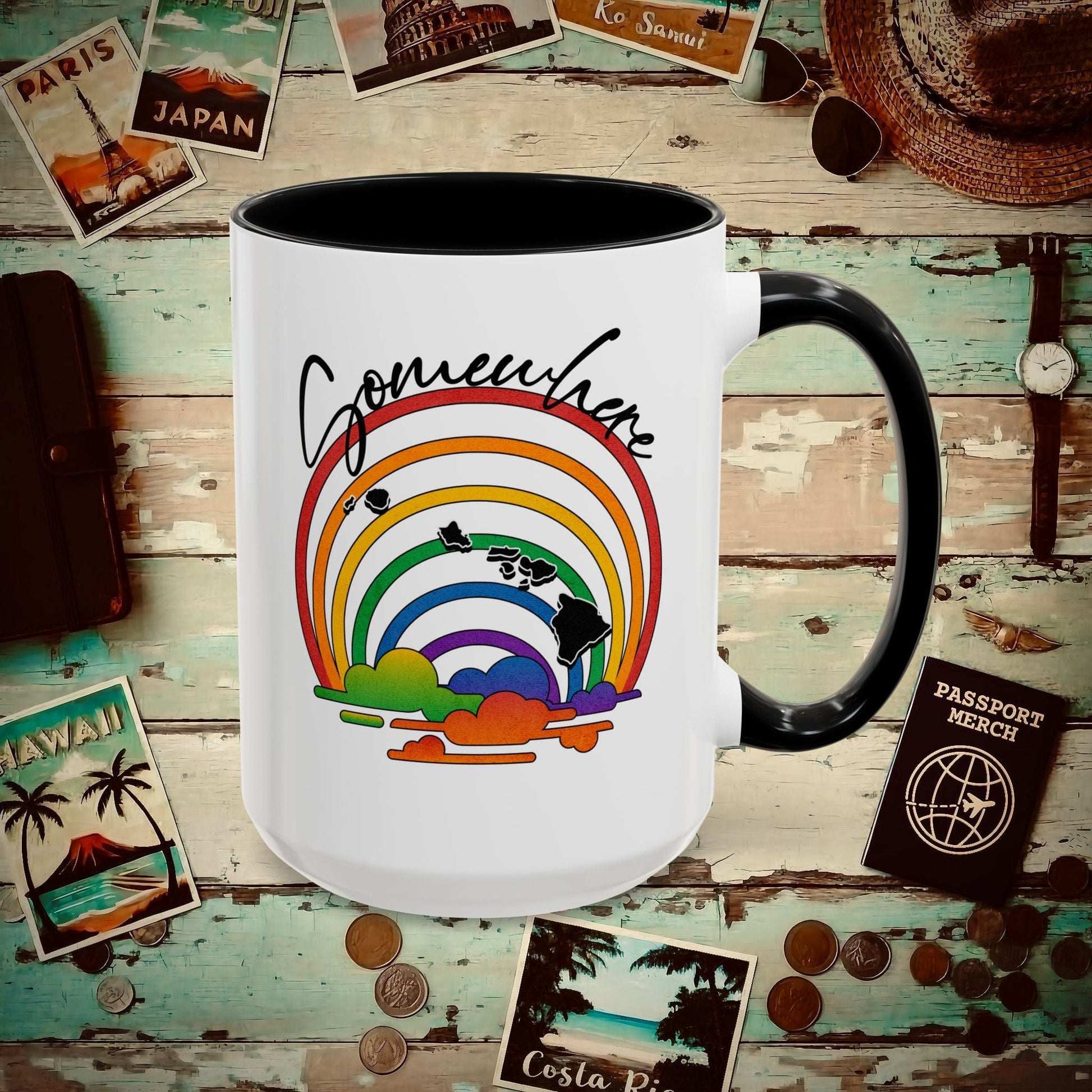 Somewhere Over the Rainbow Hawaii 15oz Mug Black / 15oz
