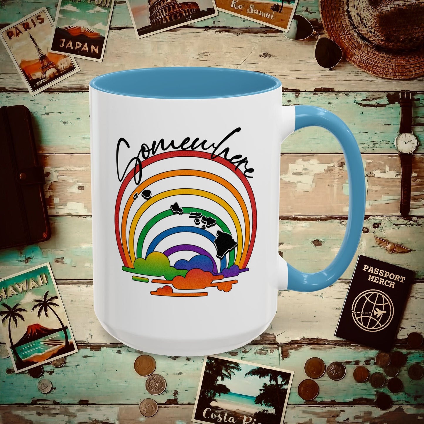 Somewhere Over the Rainbow Hawaii 15oz Mug Light Blue / 15oz