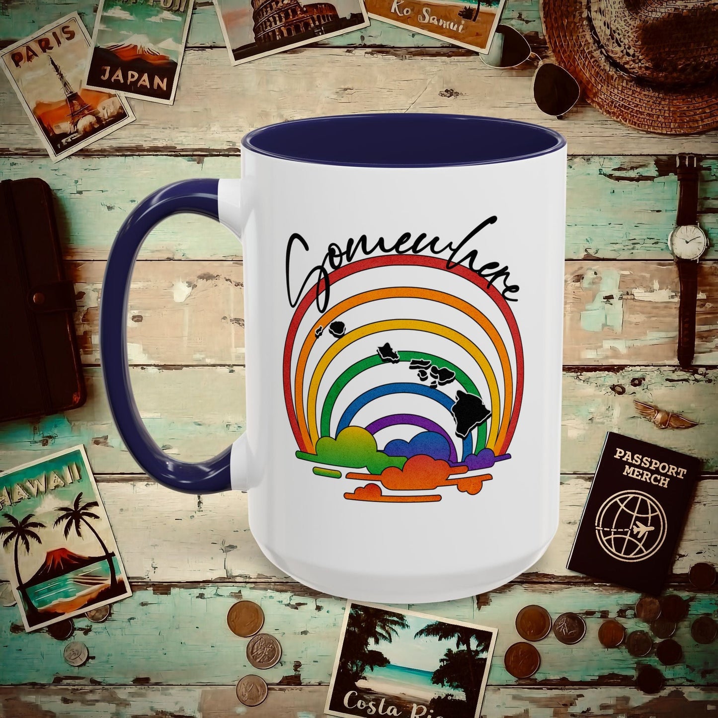 Somewhere Over the Rainbow Hawaii 15oz Mug Navy / 15oz