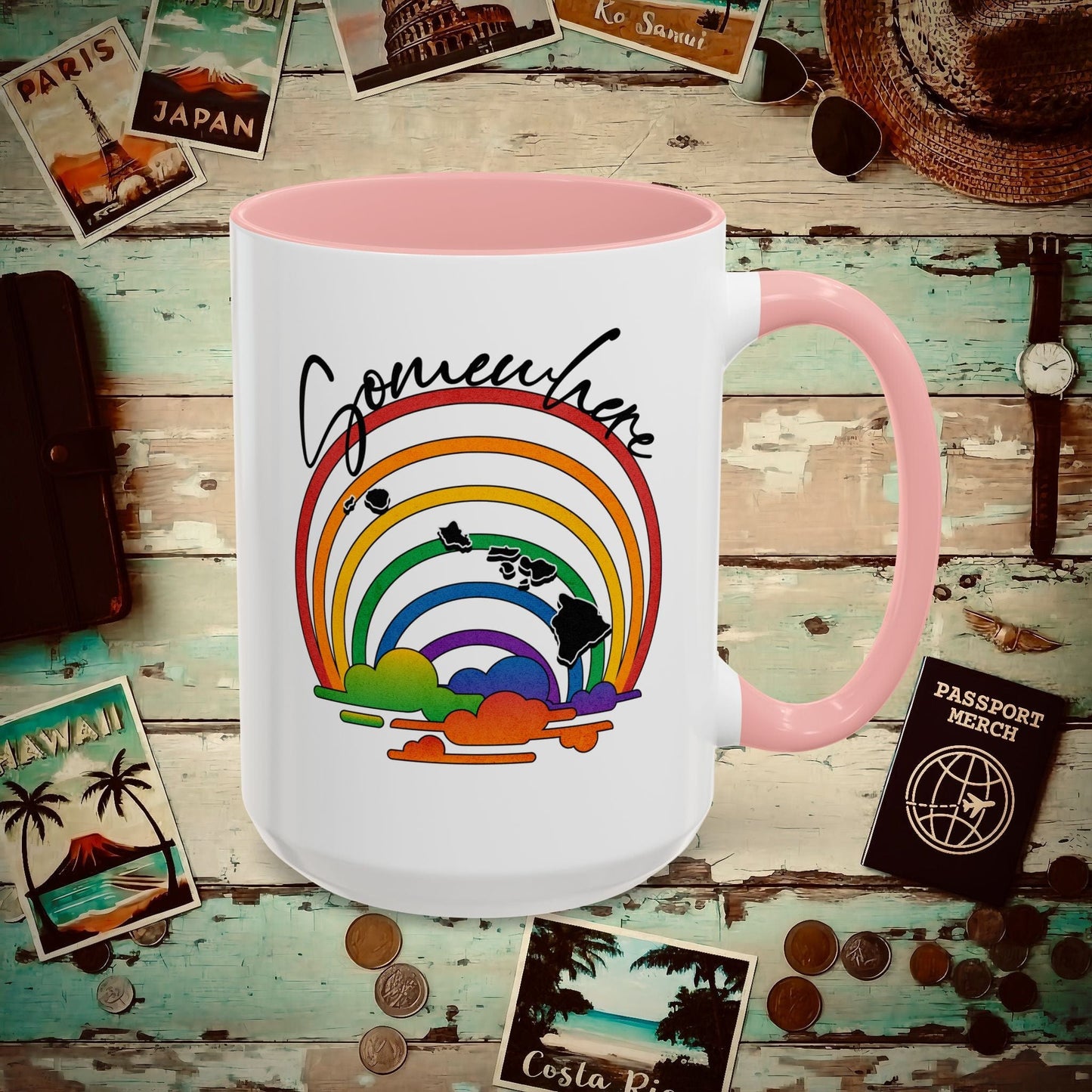 Somewhere Over the Rainbow Hawaii 15oz Mug Pink / 15oz