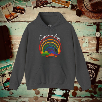 Somewhere Over the Rainbow Hawaii Hoodie Dark Heather / S
