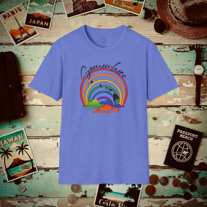 Somewhere Over the Rainbow Hawaii T-Shirt Heather Royal / S