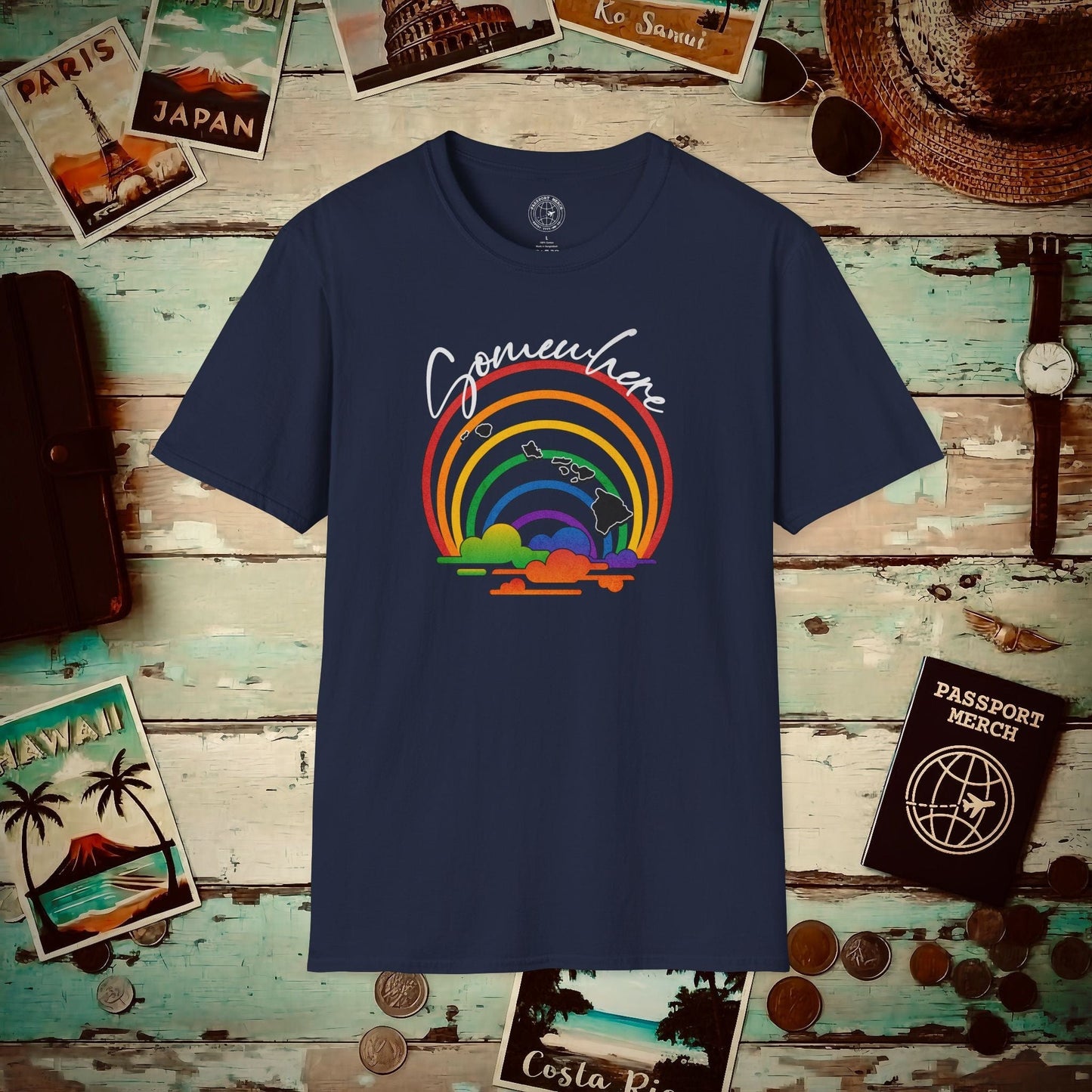Somewhere Over the Rainbow Hawaii T-Shirt Navy / S