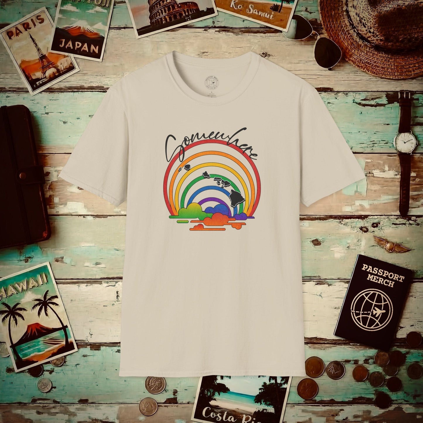Somewhere Over the Rainbow Hawaii T-Shirt Sand / S