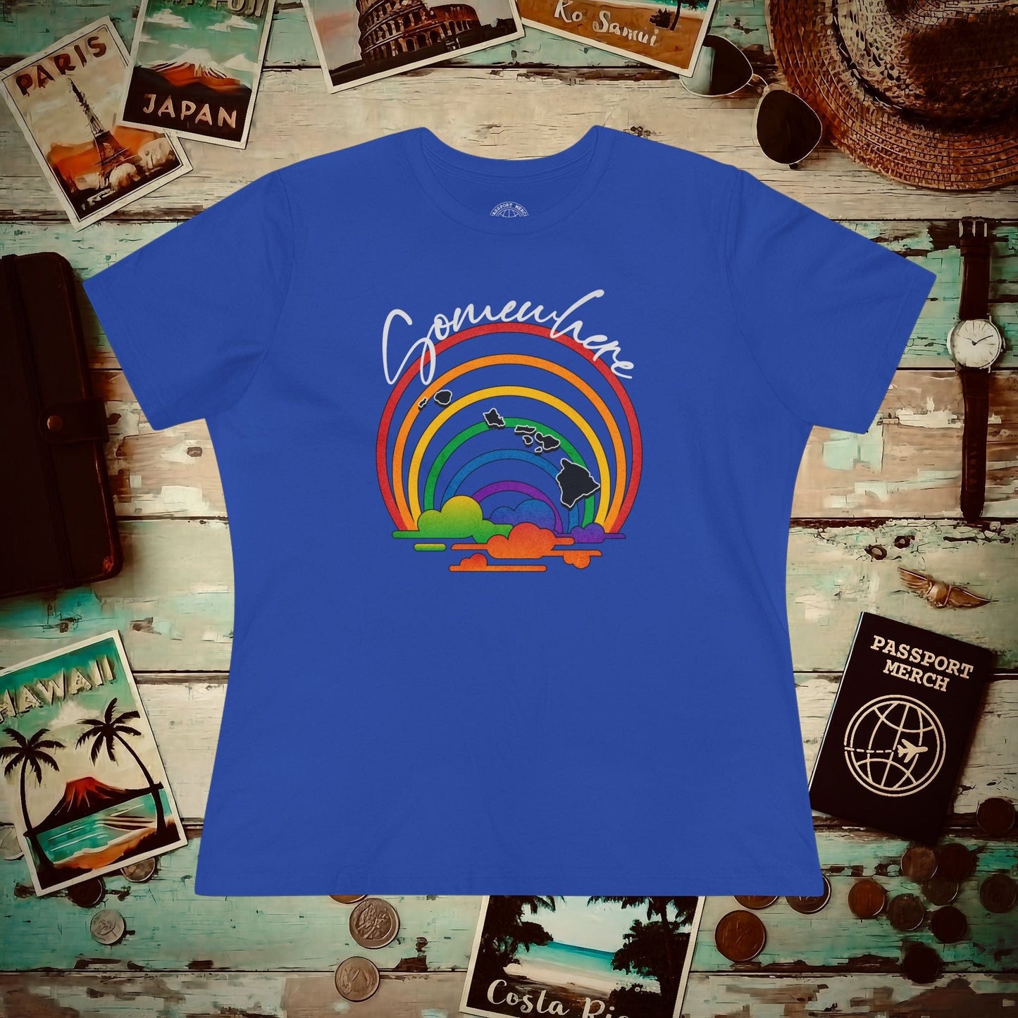 Somewhere Over the Rainbow Hawaii, Womens Fit T-Shirt True Royal / S