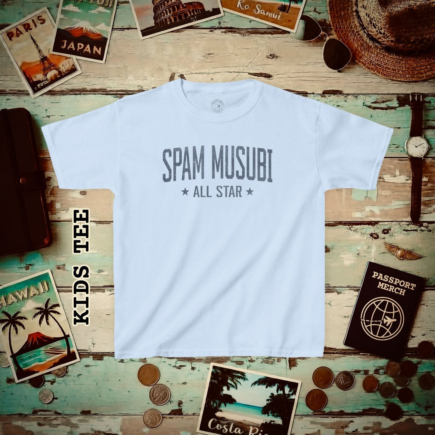 Spam Musubi All Star, Hawaii Kids Tee XS / Light Blue