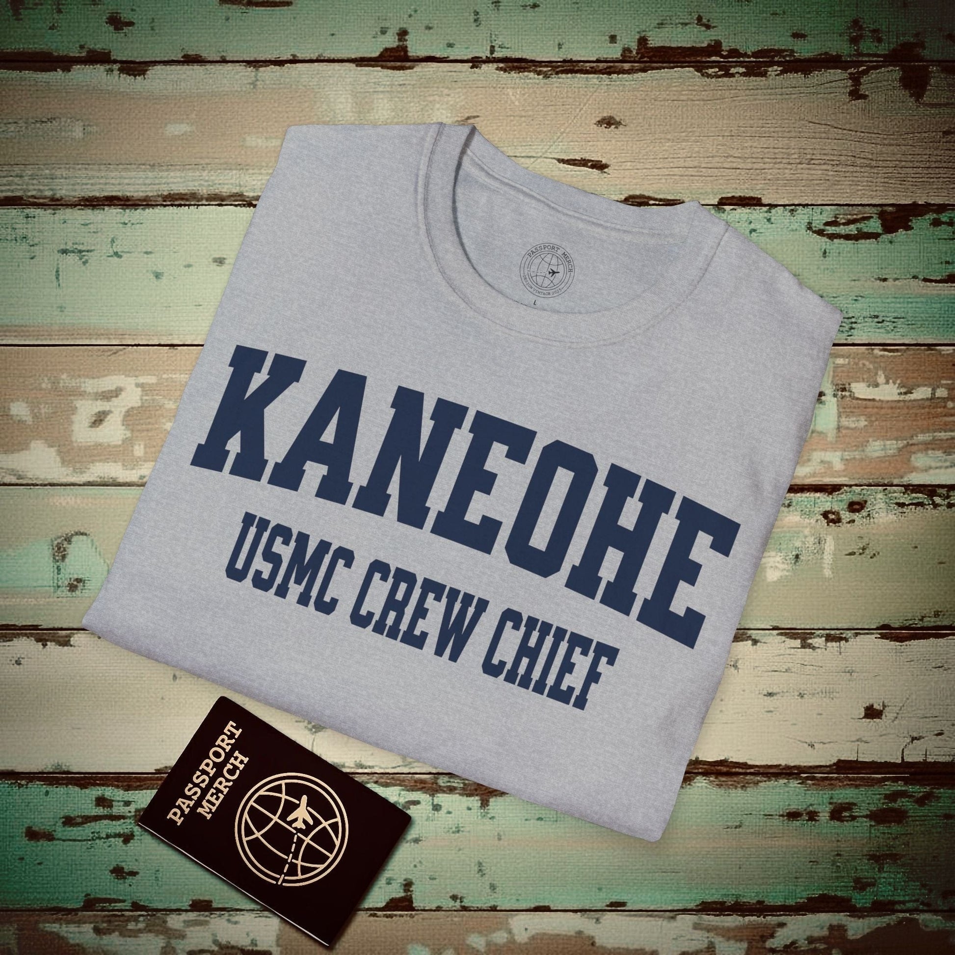 (Special Order) Kaneohe USMC Crew Chief (Non-Vintage) T-Shirt Sport Grey / 3XL
