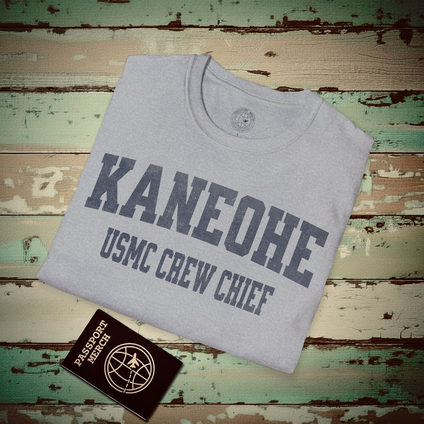 (Special Order) Kaneohe USMC Crew Chief T-Shirt Sport Grey / 3XL