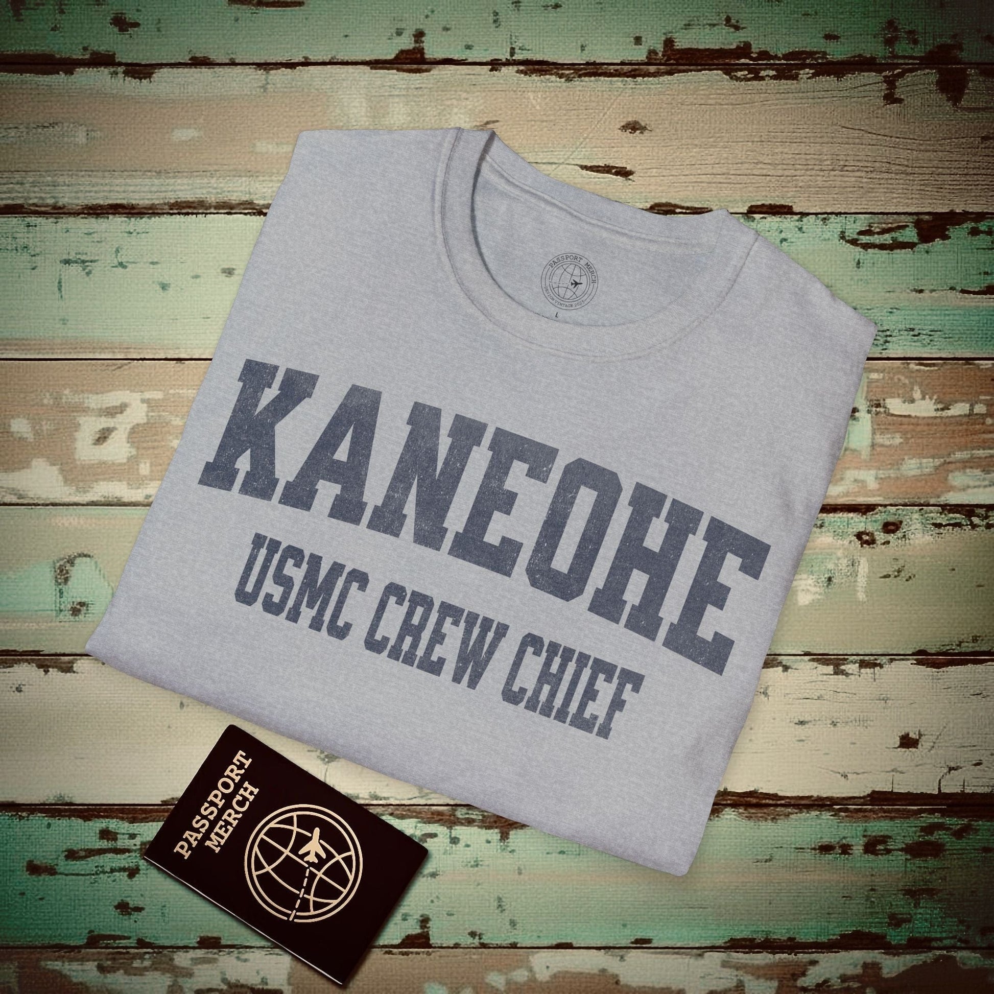 (Special Order) Kaneohe USMC Crew Chief T-Shirt Sport Grey / 3XL