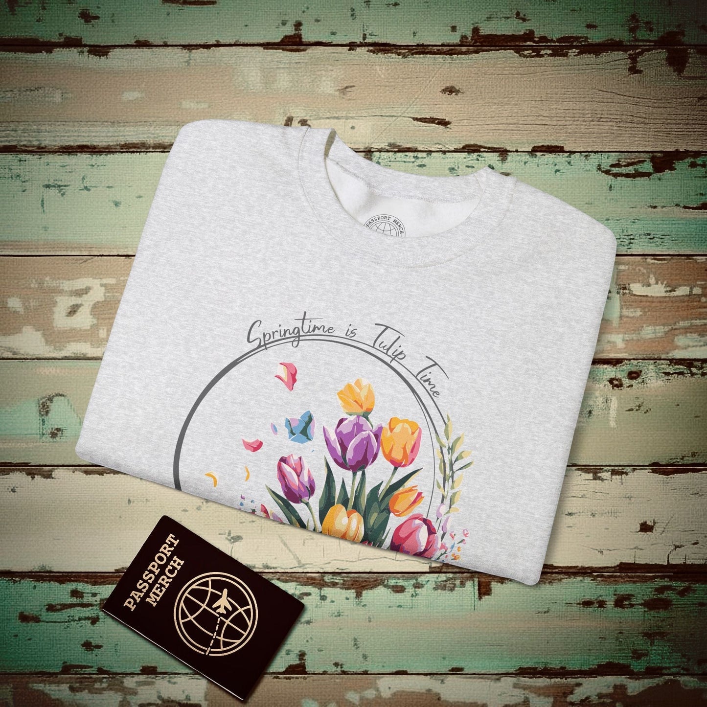 Springtime is Tulip Time in Holland (Europe & Michigan) Crewneck Ash / S