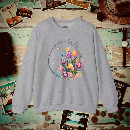 Springtime is Tulip Time in Holland (Europe & Michigan) Crewneck Sport Grey / S