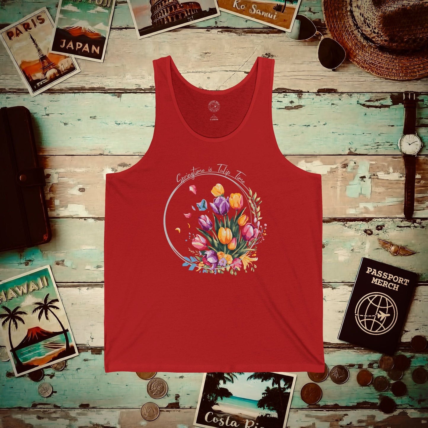 Springtime is Tulip Time in Holland (Europe & Michigan) Tank Top Red / XS