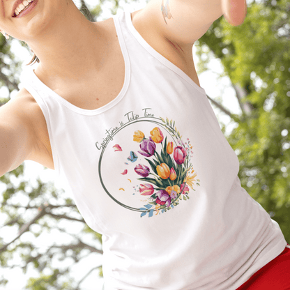 Springtime is Tulip Time in Holland (Europe & Michigan) Tank Top White / XS