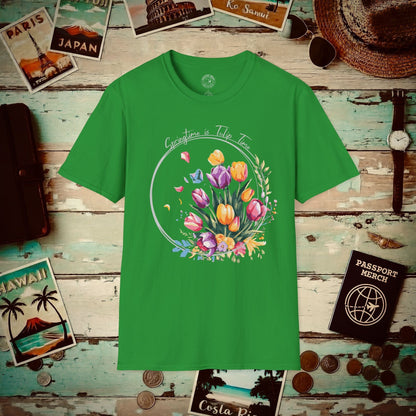 Springtime is Tulip Time in Holland T-Shirt Irish Green / S