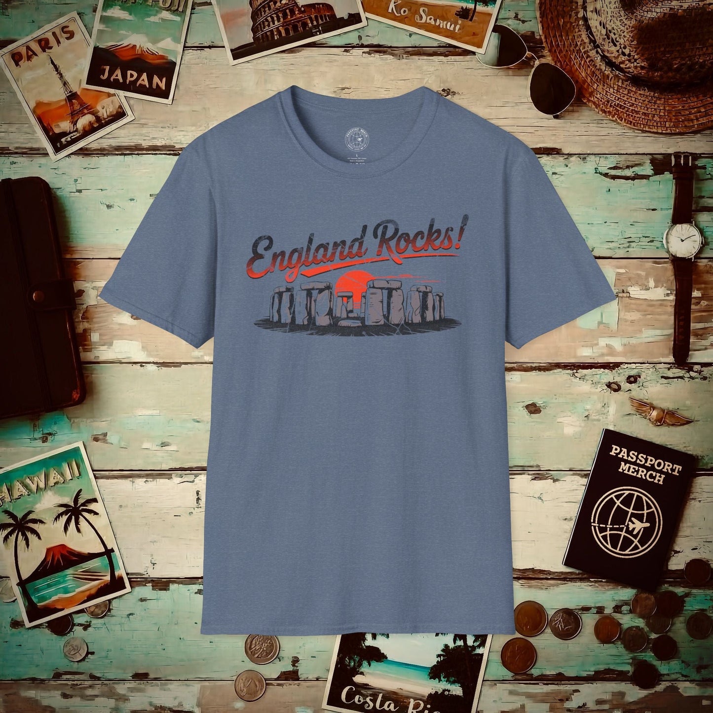 Stonehenge - England Rocks! T-Shirt Heather Indigo / S