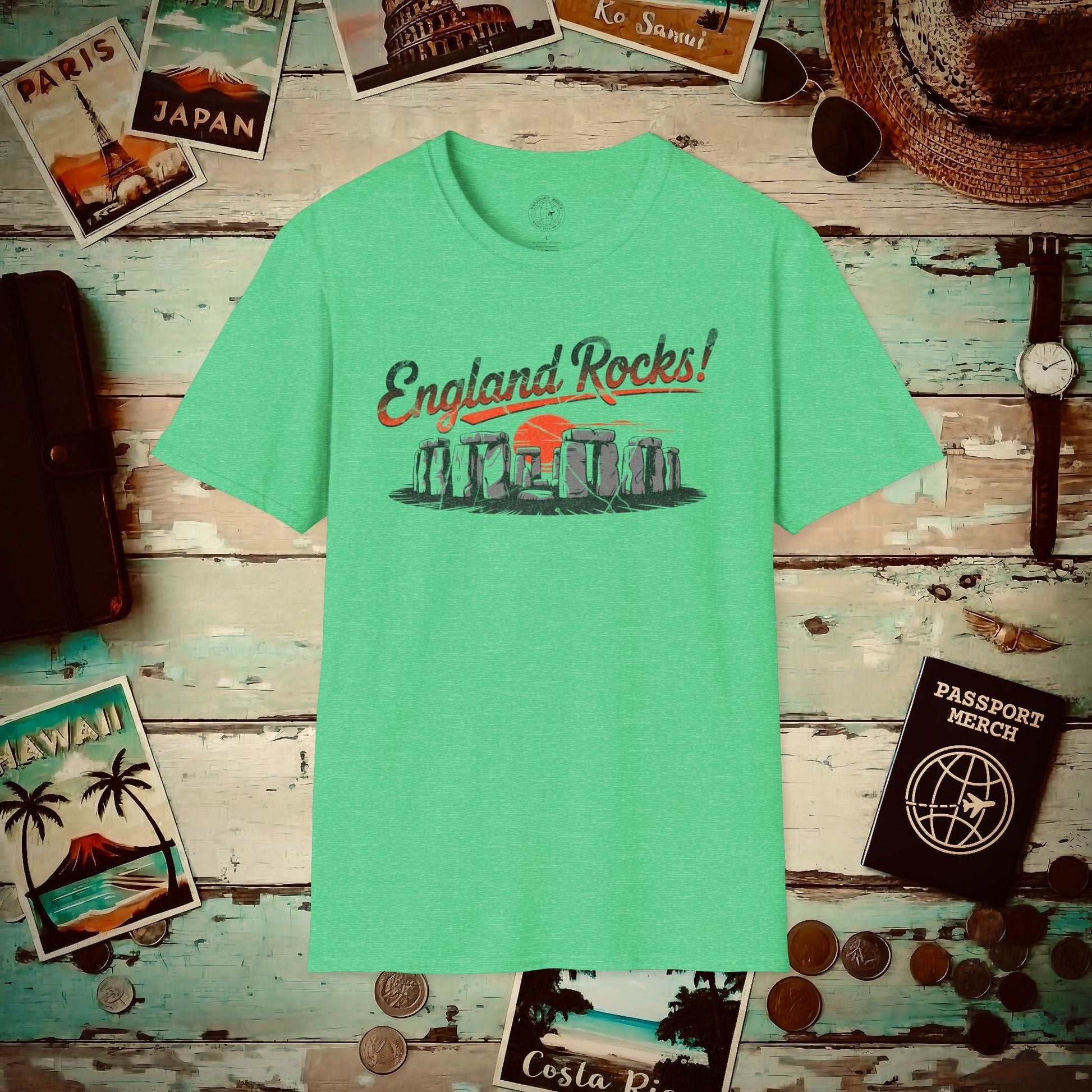 Stonehenge - England Rocks! T-Shirt Heather Irish Green / S