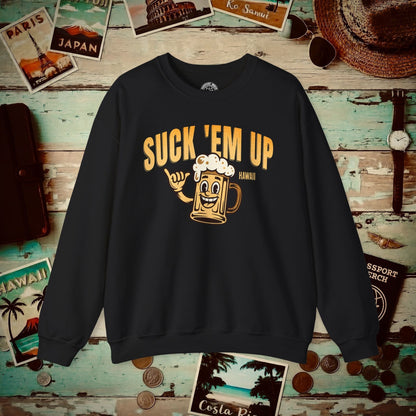 Suck 'Em Up, Hawaii Crewneck Black / S
