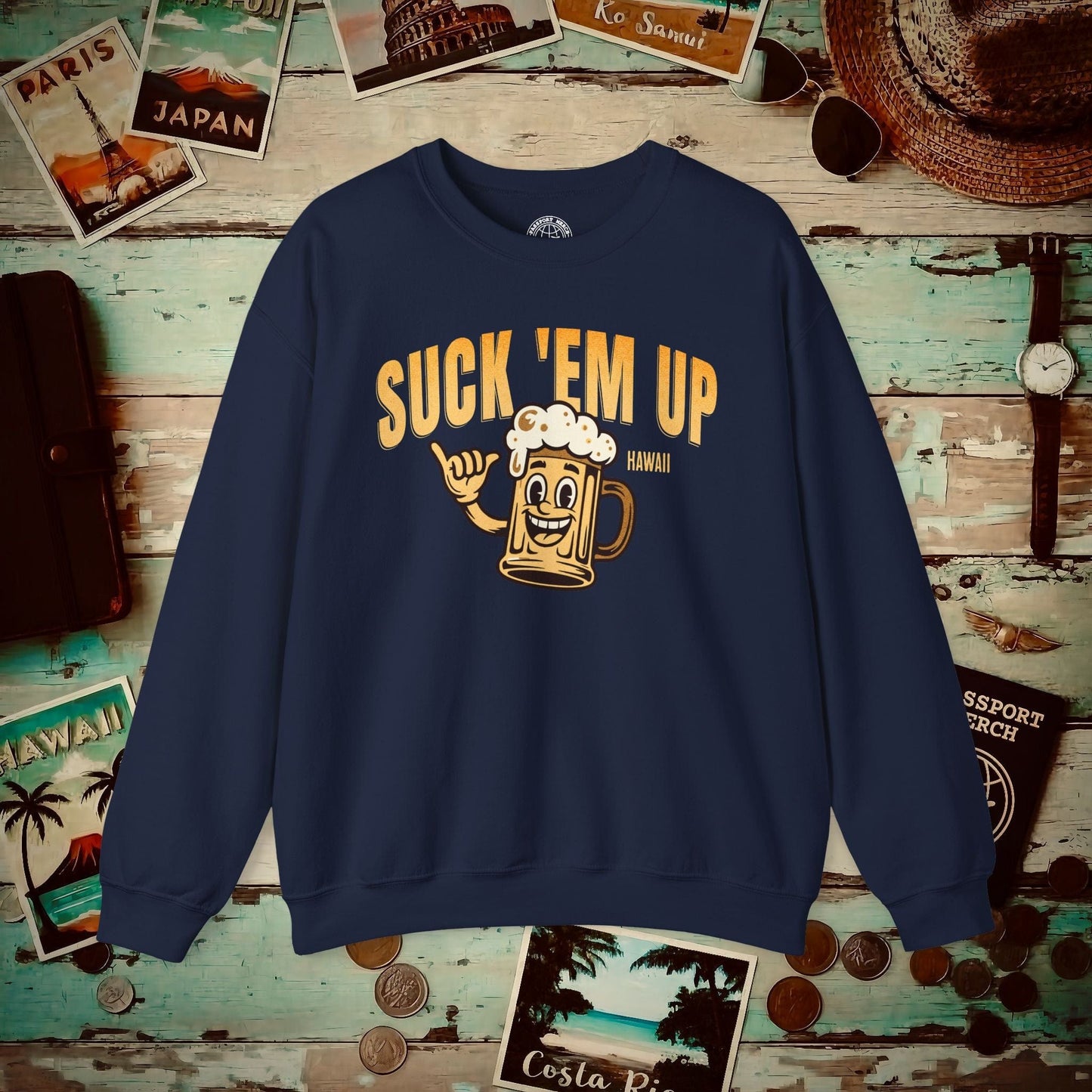 Suck 'Em Up, Hawaii Crewneck Navy / S