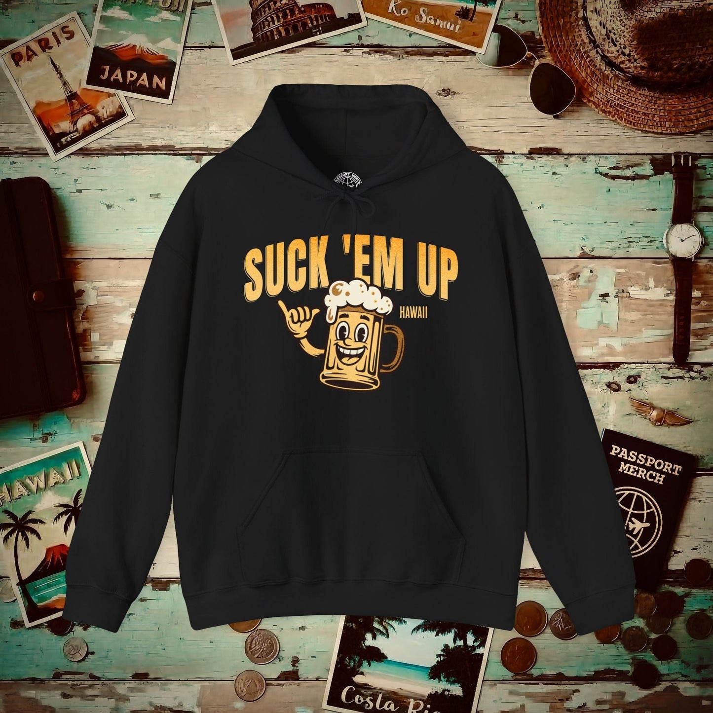 Suck 'Em Up, Hawaii Hoodie Black / S