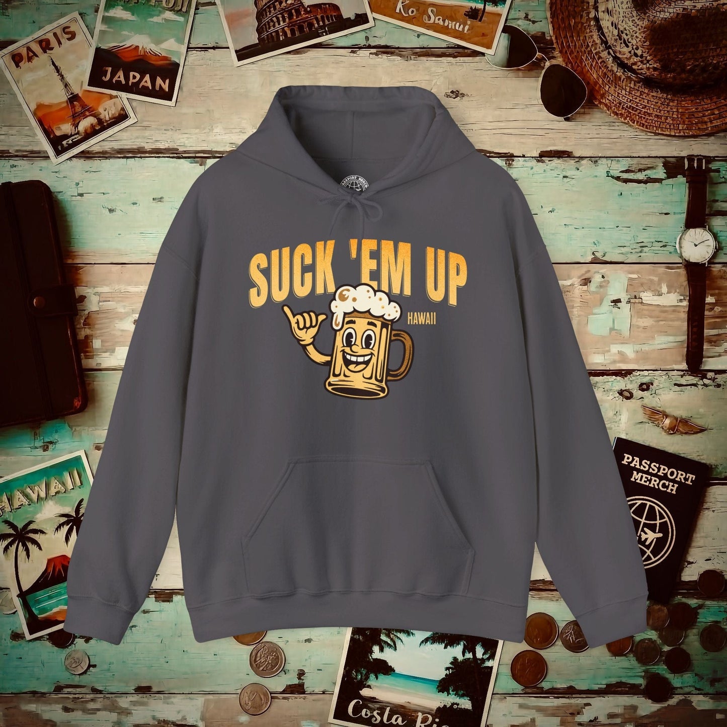 Suck 'Em Up, Hawaii Hoodie Charcoal / S