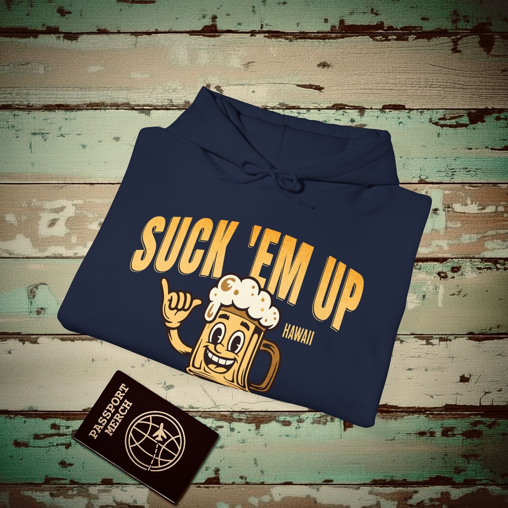Suck 'Em Up, Hawaii Hoodie Navy / S