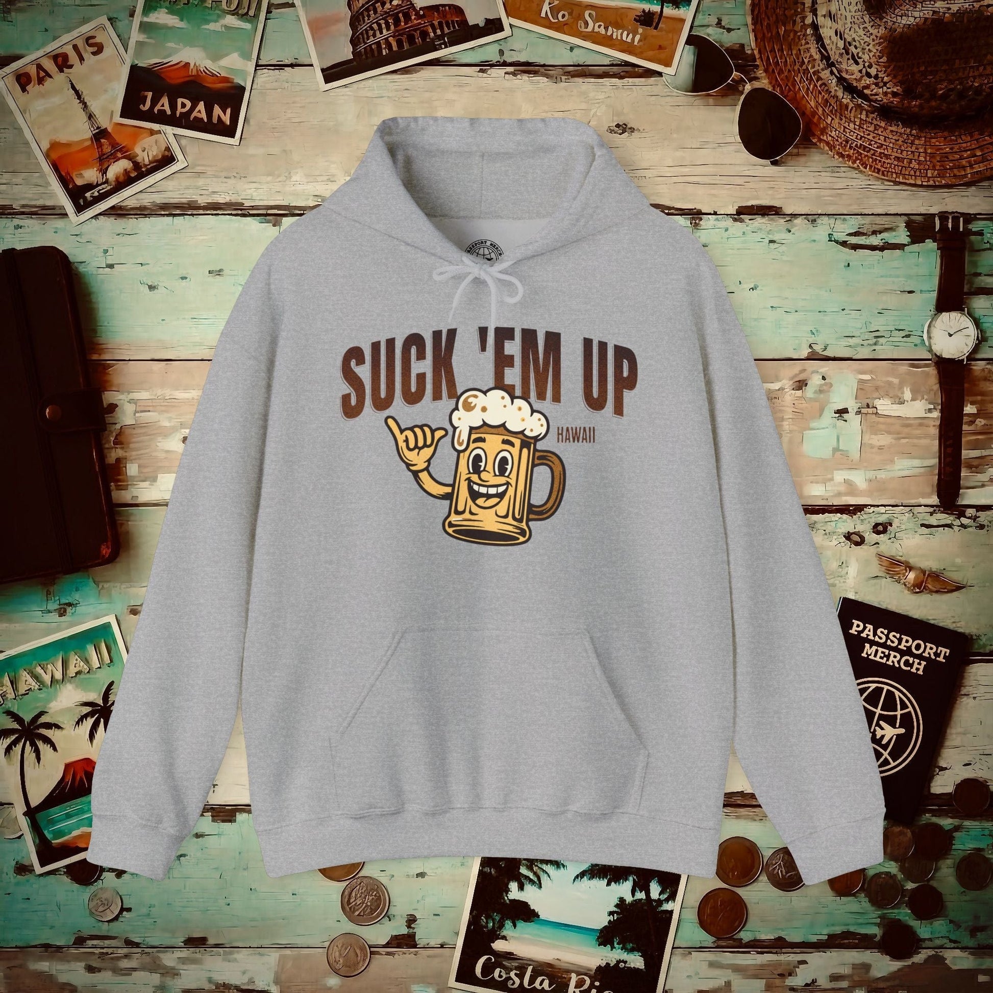 Suck 'Em Up, Hawaii Hoodie Sport Grey / S