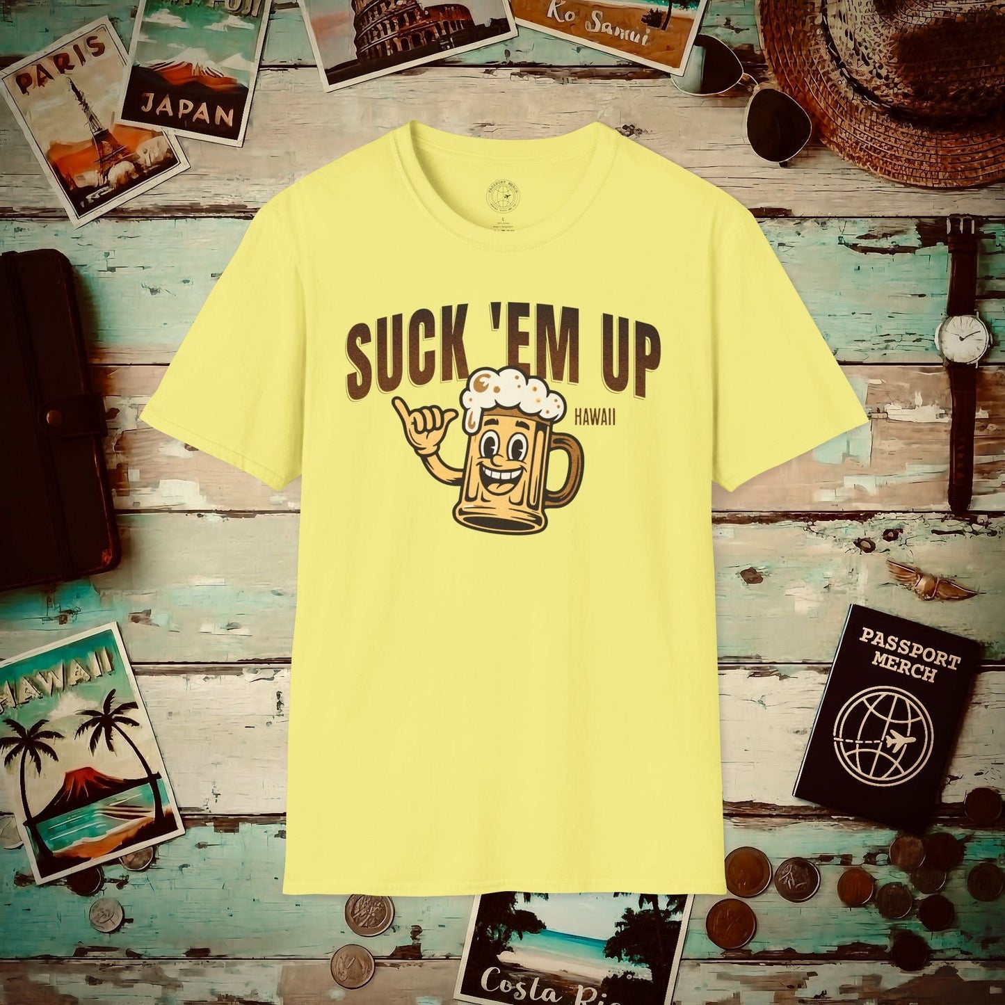 Suck 'Em Up, Hawaii T-Shirt Cornsilk / S