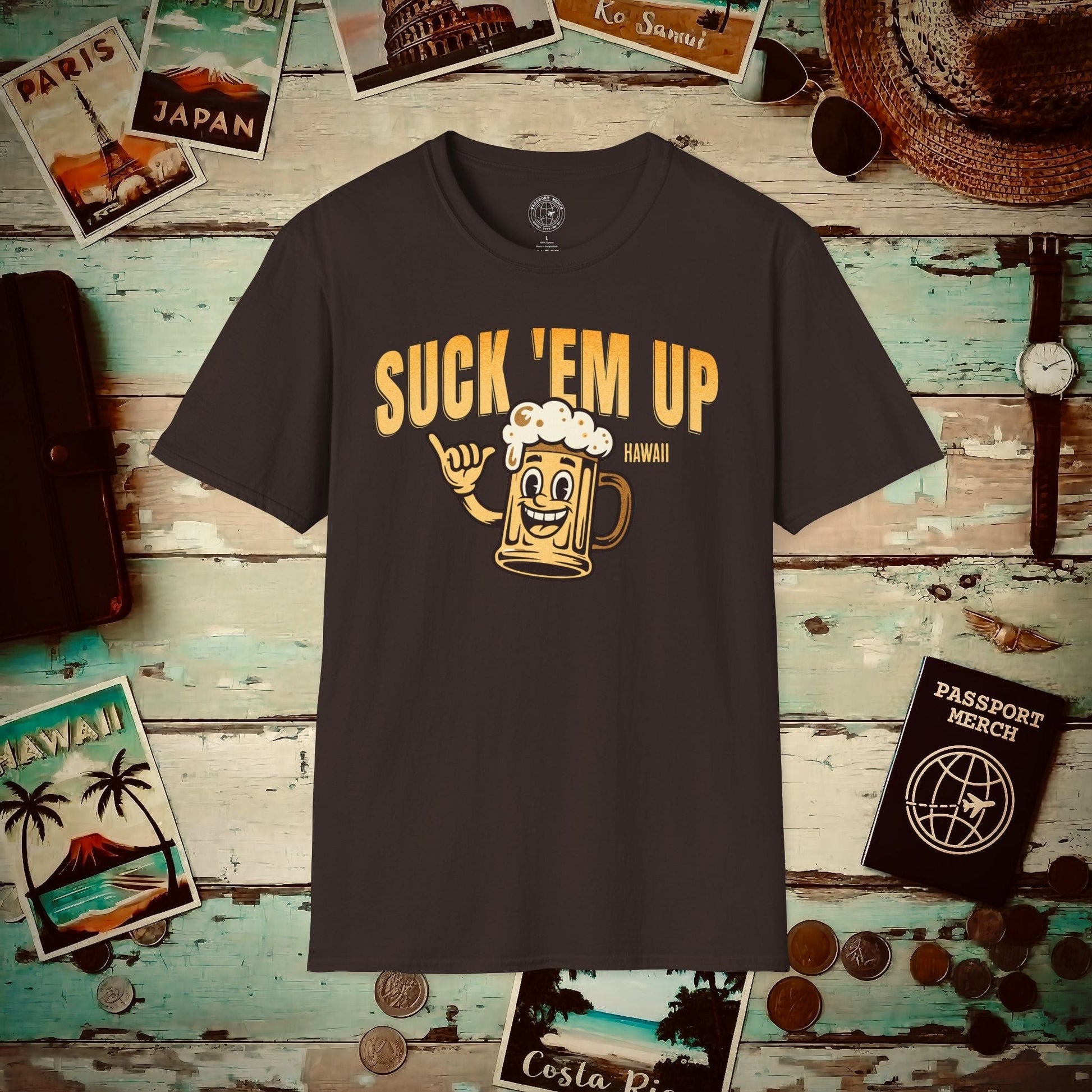 Suck 'Em Up, Hawaii T-Shirt Dark Chocolate / S