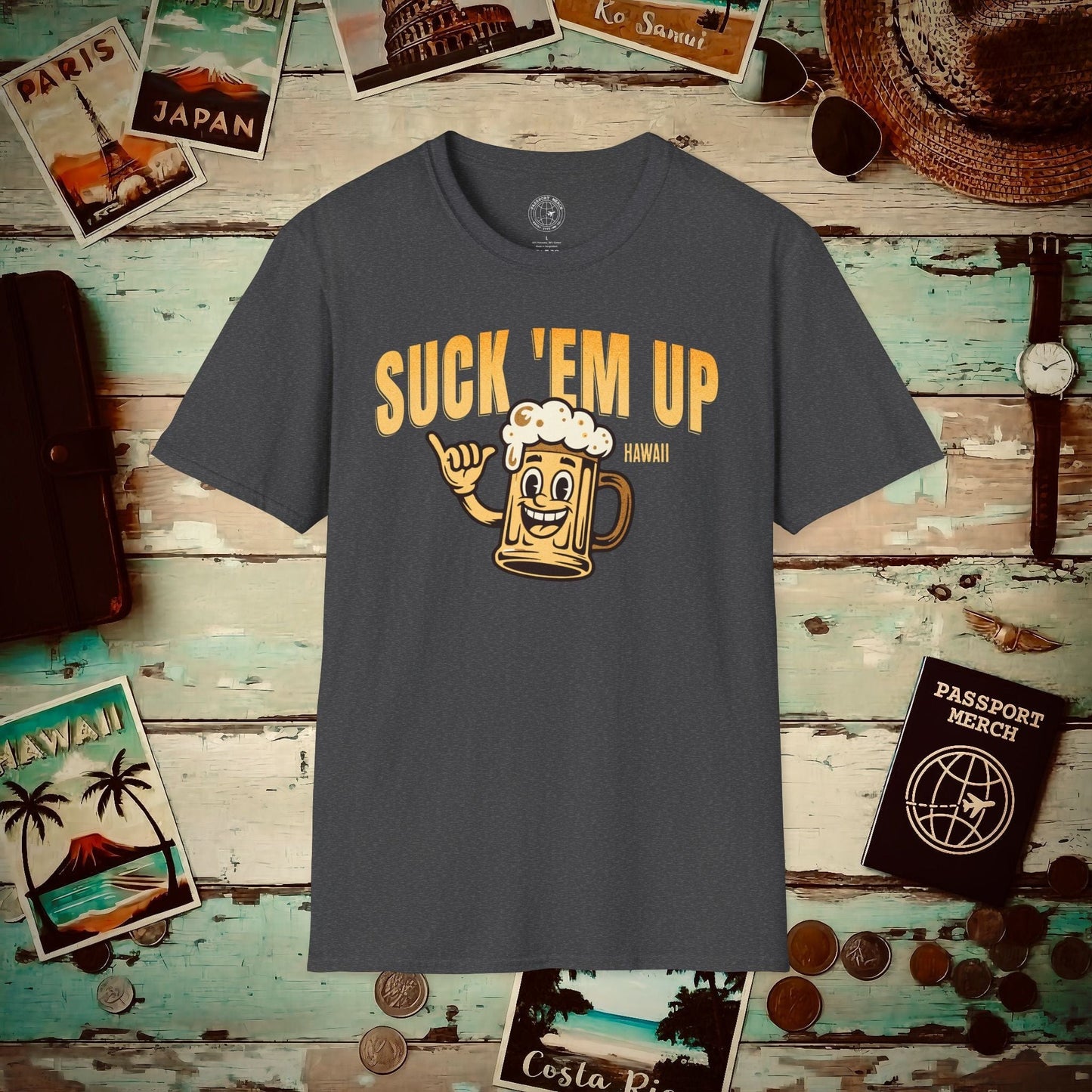 Suck 'Em Up, Hawaii T-Shirt Dark Heather / S