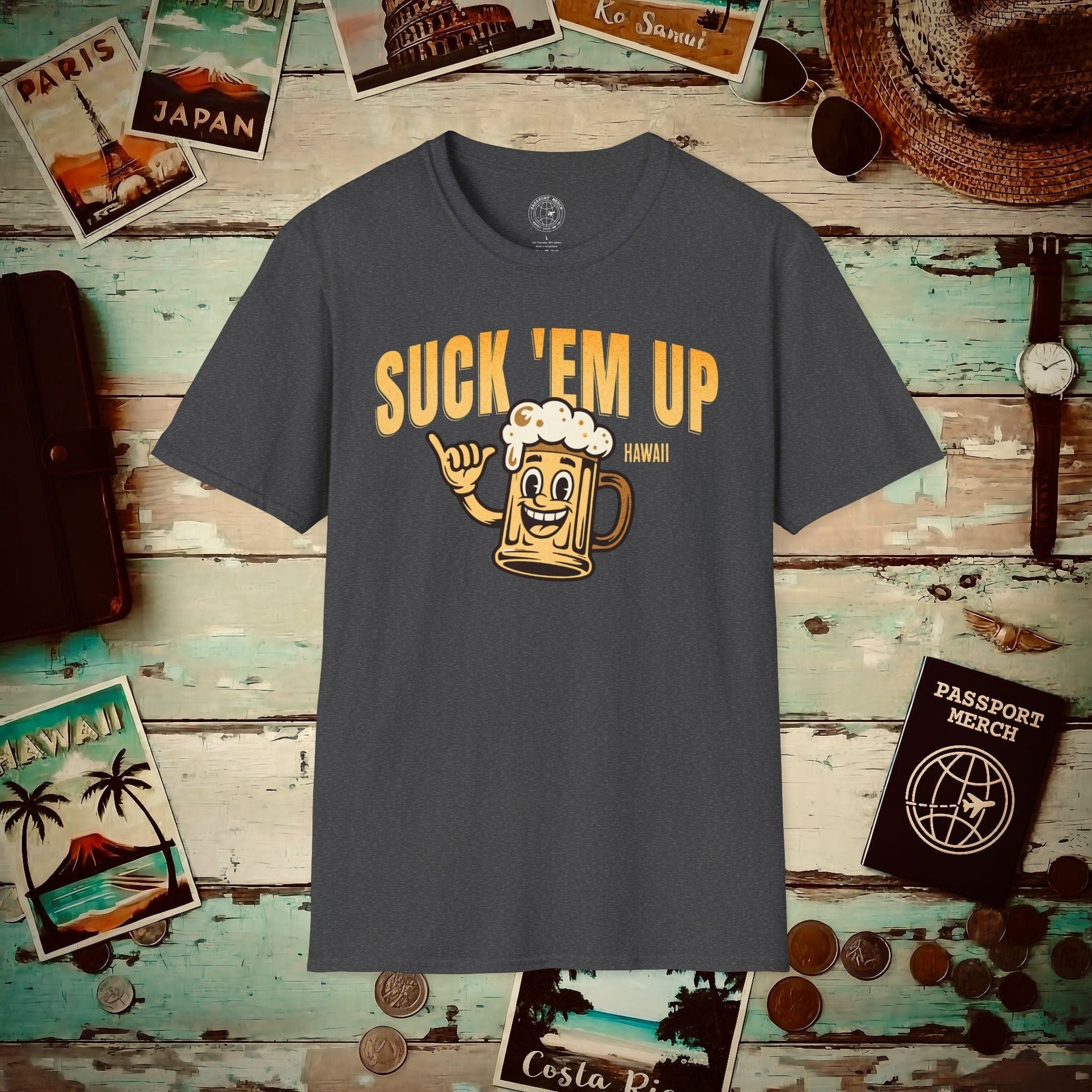 Suck 'Em Up, Hawaii T-Shirt Dark Heather / S