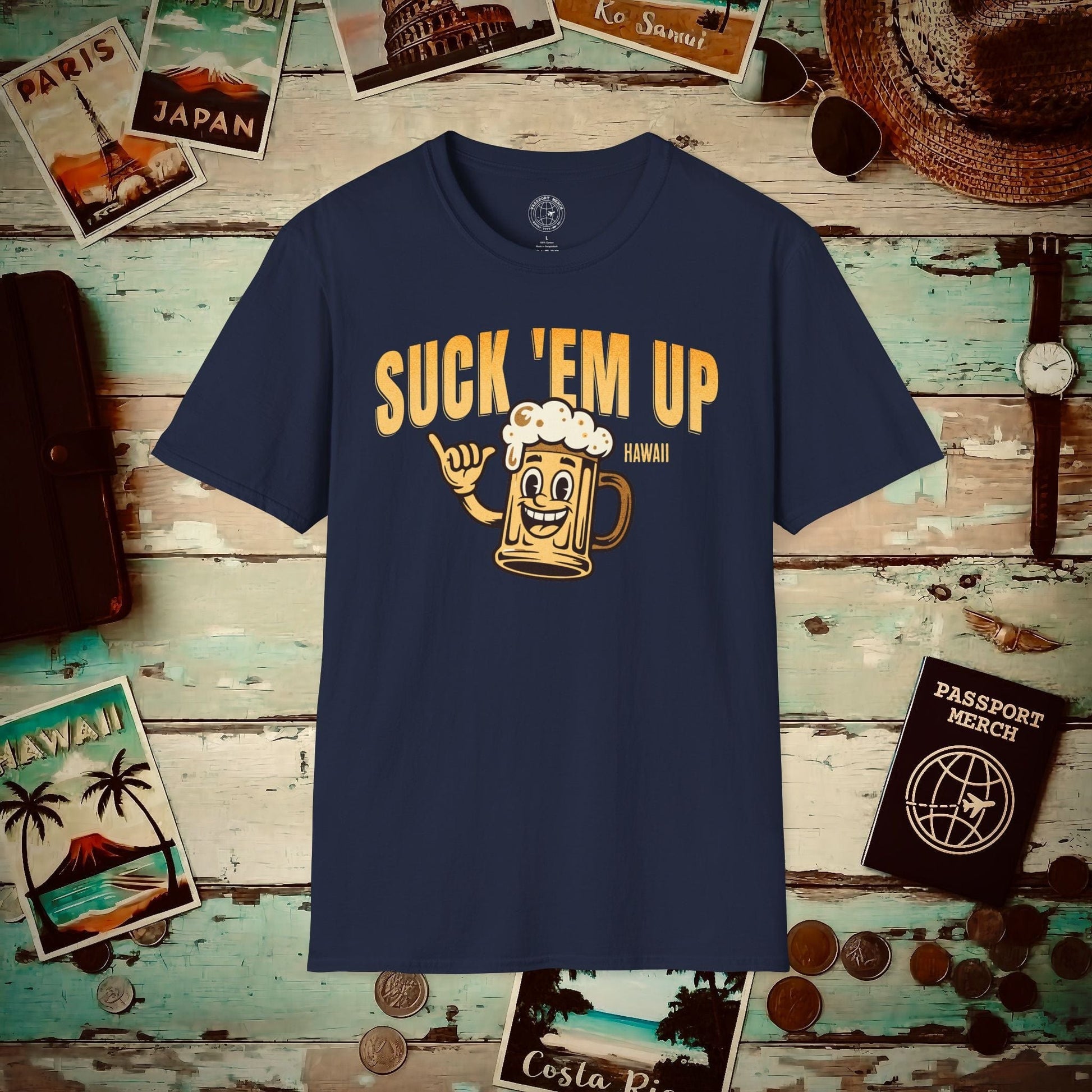 Suck 'Em Up, Hawaii T-Shirt Navy / S