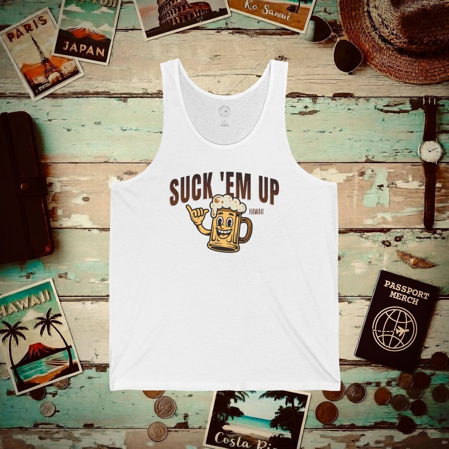 Suck 'Em Up, Hawaii Tank Top White / XS