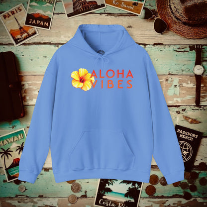 Sun-Kissed Hibiscus Aloha Vibes, Hawaii Hoodie Carolina Blue / S
