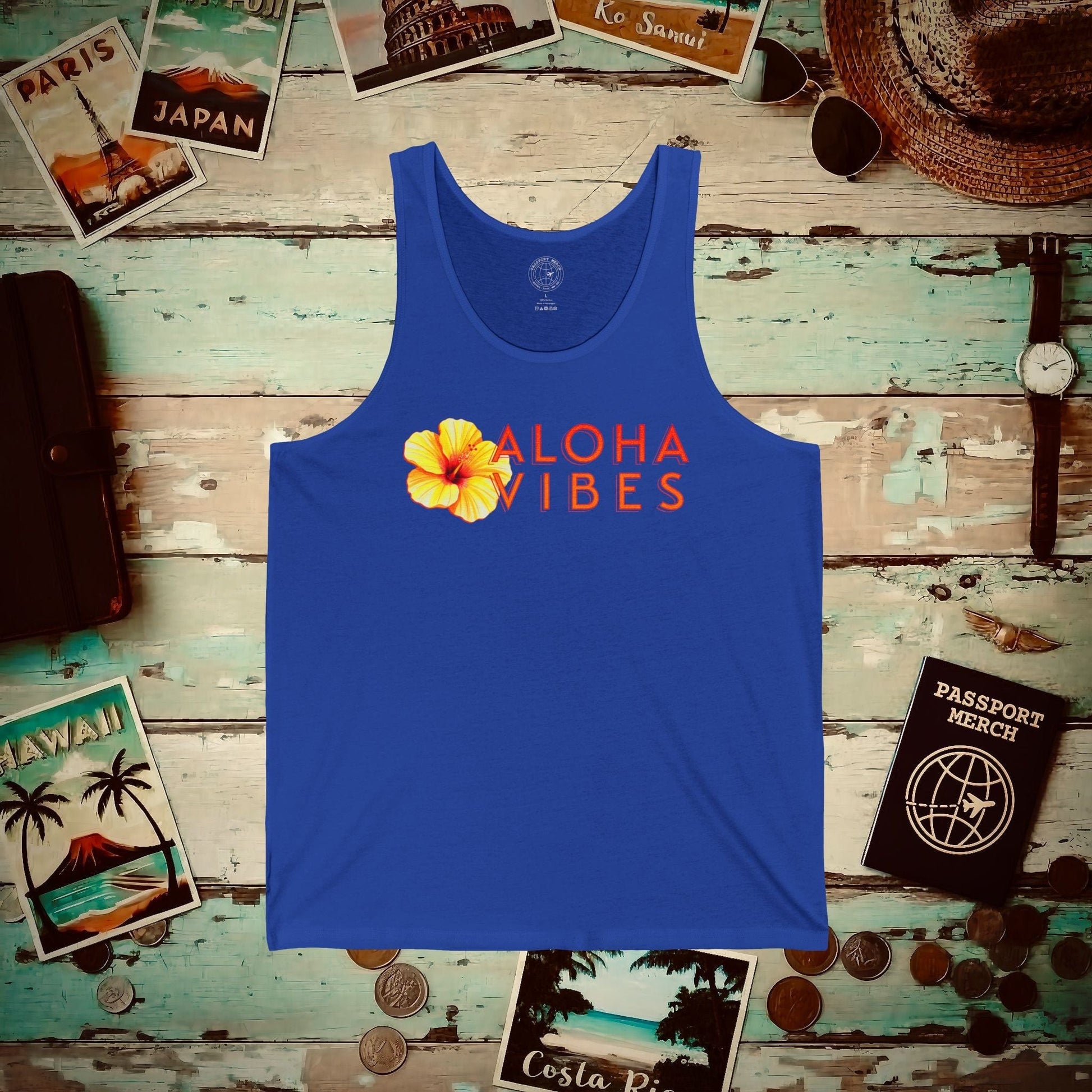 Sun-Kissed Hibiscus Aloha Vibes, Hawaii Tank Top True Royal / XS